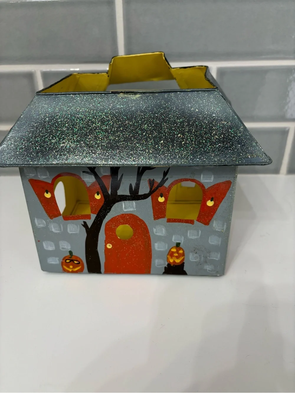 Vintage bath and body works Halloween hunted house candle holder - Picture 5 of 8